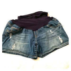 XL Maternity Jean Shorts - Full Panel